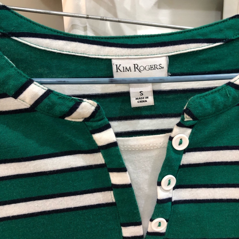 Kim Rogers Striped Long Sleeve Blouse Shirt Top - Picture 2 of 4
